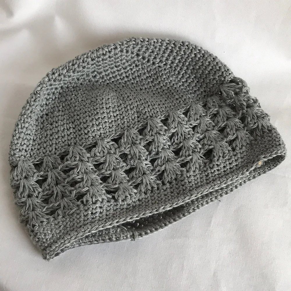 Gray crocheted Rasta hat
